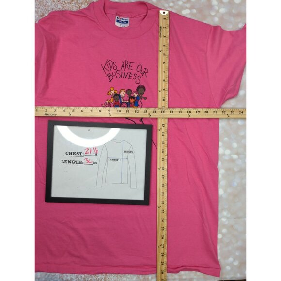 Vintage Hanes Womens Size XL Pink Single Stitch T Shirt CIDC Kids Graphic - Picture 5 of 8